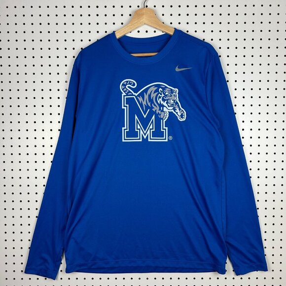 Memphis Tigers Basketball Nike Large 1 Cent Penny Hardaway Team Blue Long Sleeve - Picture 1 of 6